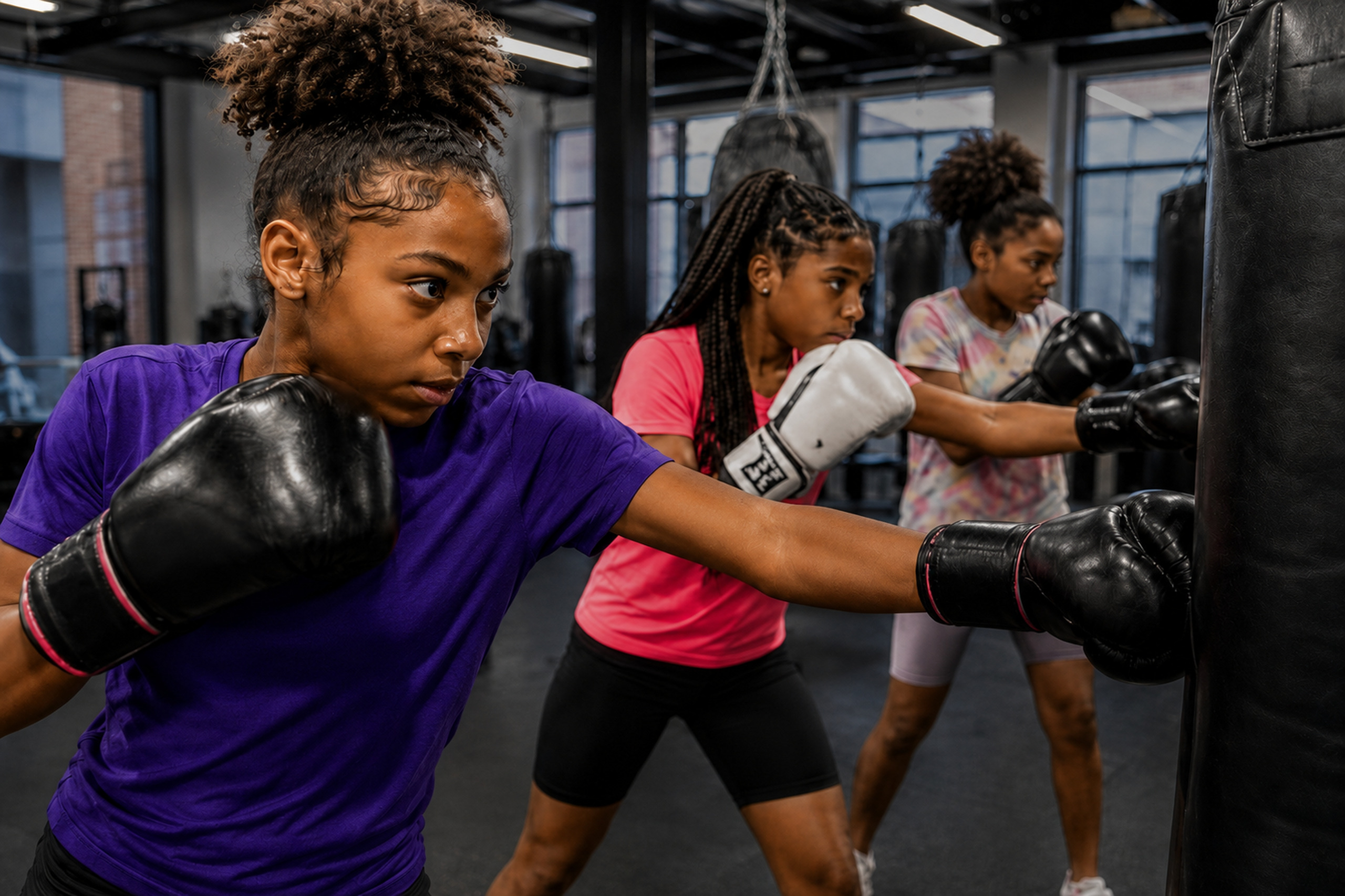 Young people training at a Boxing Therapy session